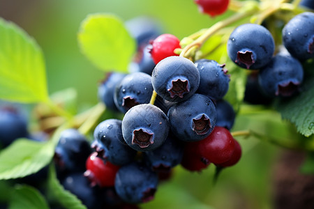 成熟的蓝莓果背景图片