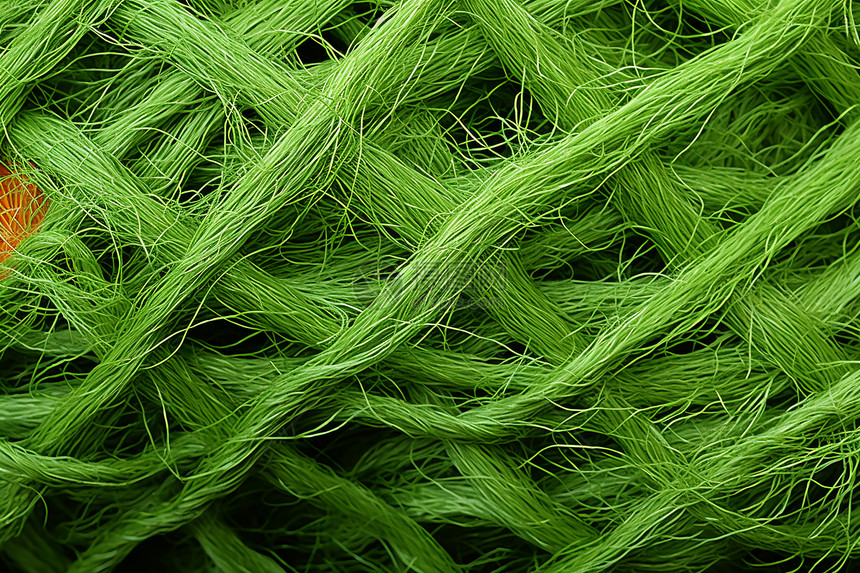 交织的绿色棉线图片