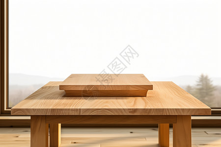 室内木制的桌子背景图片