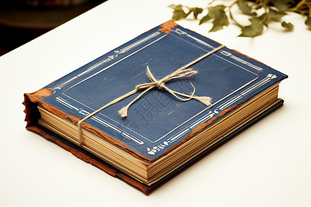 蓝皮木质书籍背景图片