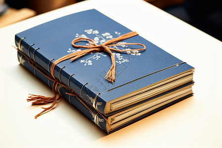 蓝色封皮的书籍背景图片
