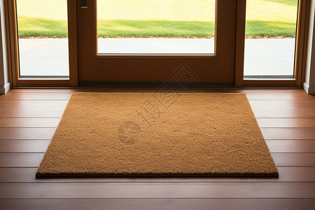 门口地毯室内门口的棕色地毯背景