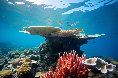海底的珊瑚礁背景图片