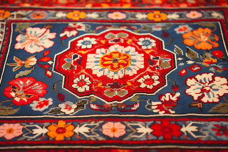 绣花红地毯背景图片