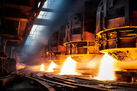 熔钢大厂火焰易熔的高清图片