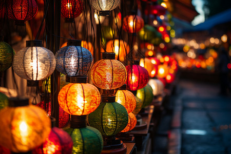 夜晚的城市元宵节庆典高清图片