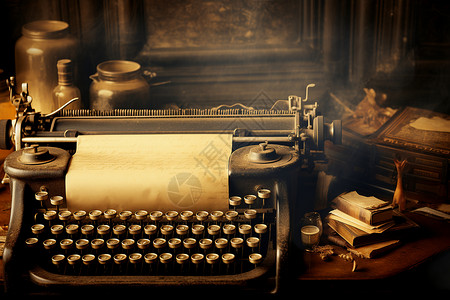 古董打字机背景图片