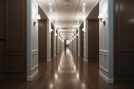 酒店长廊酒店优雅的走廊设计背景