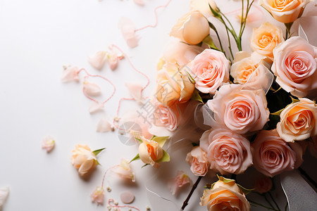 浪漫的粉色花束背景图片