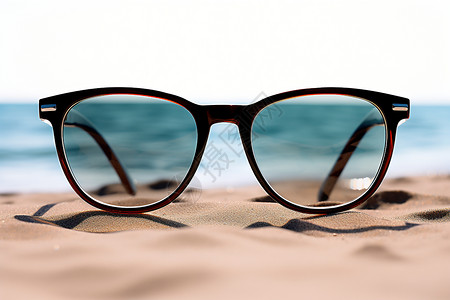 沙滩上的墨镜背景图片