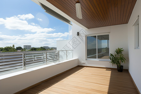 阳台住宅房屋的宽敞的露台背景