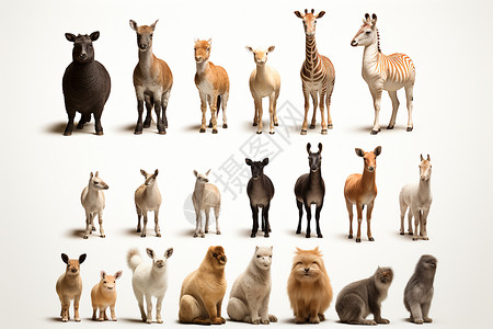 动物拼图收集插图高清图片
