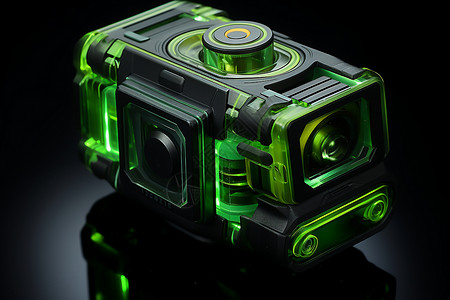 一台绿色相机背景图片