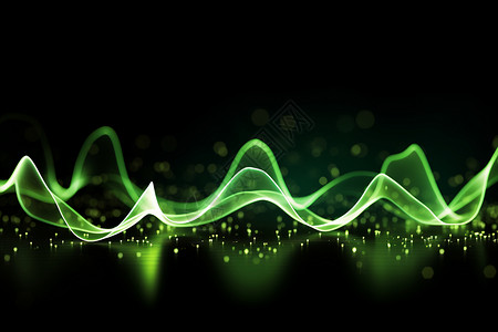 绿色力量跳动的声波设计图片