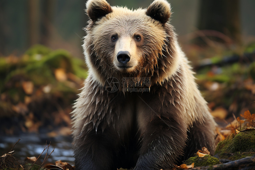森林中凶猛的棕熊图片
