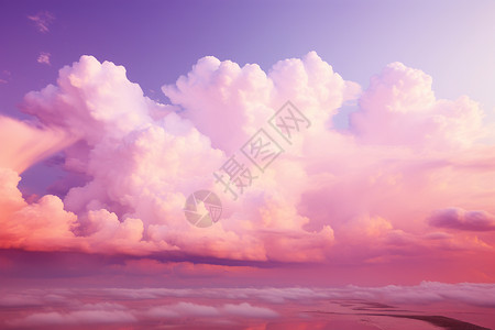 梦幻的紫色云海背景图片