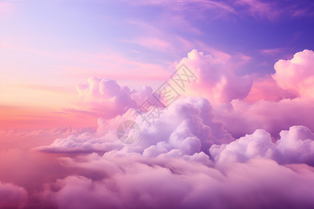 蓝紫色天空蓝紫色的云海插画
