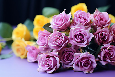 浪漫的紫色玫瑰背景图片