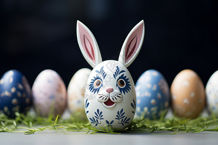 兔耳彩蛋背景图片