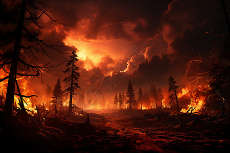 森林火灾背景图片