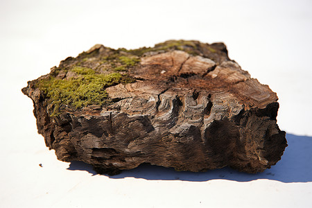 树桩对话框一块有青苔的石头背景