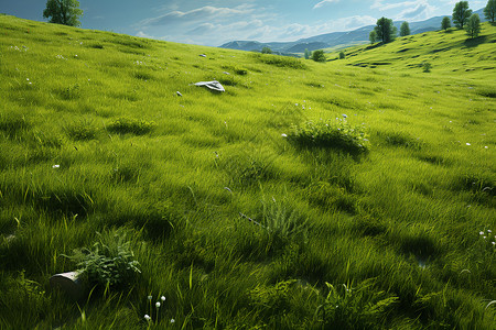 大草原上的绿草背景图片