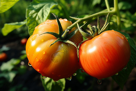 清新夏日的西红柿背景图片