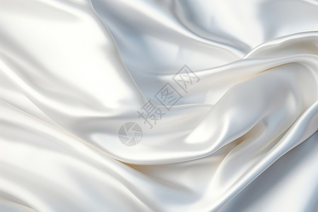 精致的白色丝绸面料背景图片
