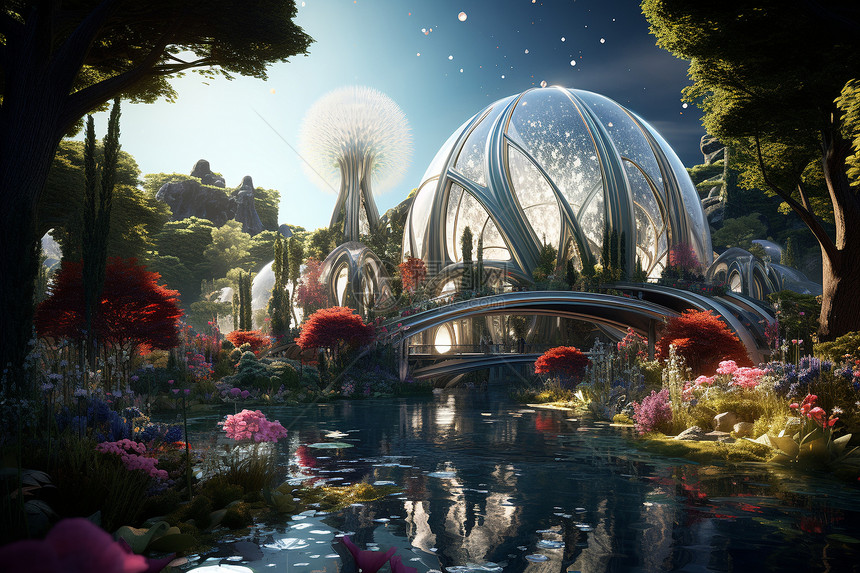 魔幻生态花园的概念图图片