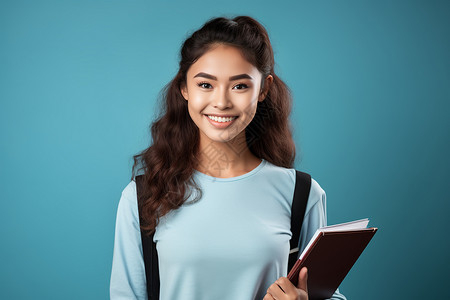 热情洋溢充满活力的女大学生背景