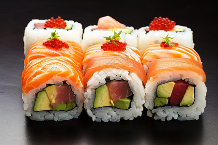 鲜美口感的日式寿司高清图片