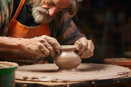 艺术创作的陶器大师背景图片