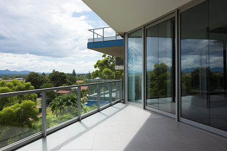 现代白色阳台背景图片