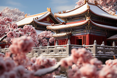 紫禁城冬景背景图片