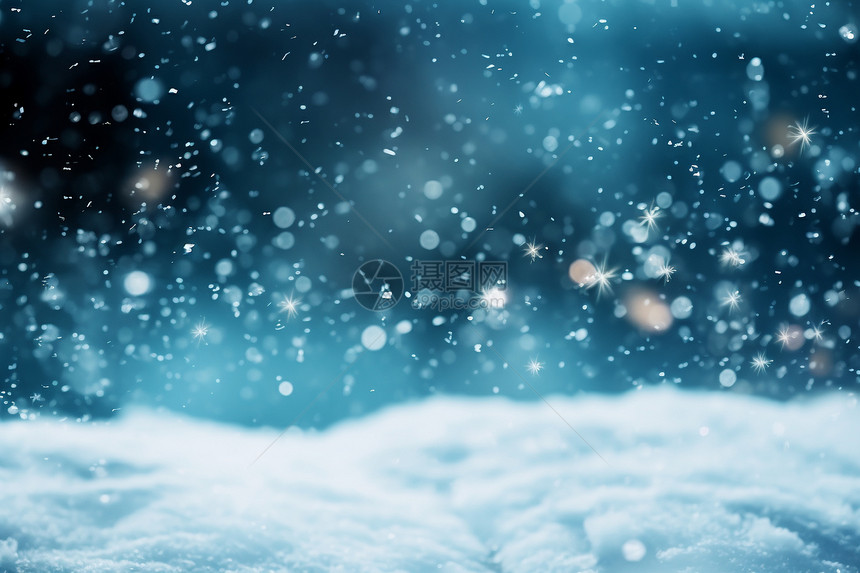 冬夜白雪的创意背景图片