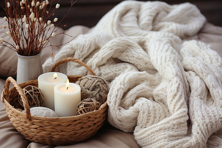 冬天保暖的织物背景图片