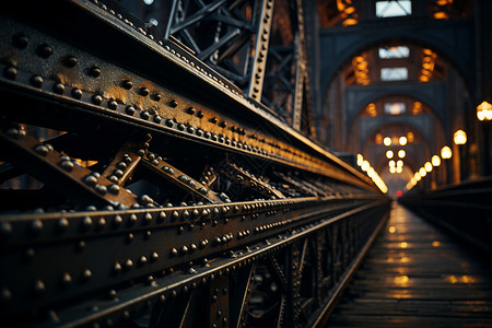 复杂钢铁结构的桥梁建筑背景图片