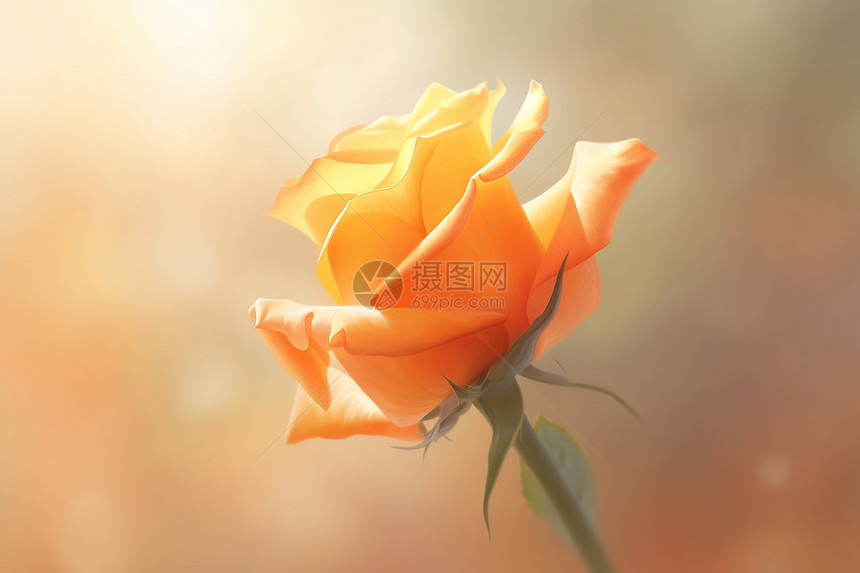 花园中绽放的橙色玫瑰图片