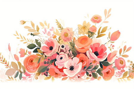 美丽浪漫的鲜花花束背景图片