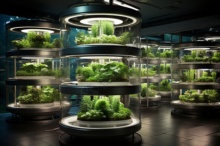 未来农业的智能种植温室背景图片