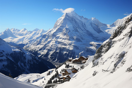 冰雪覆盖的山峰背景图片