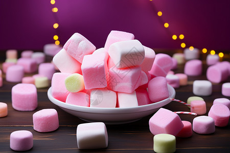 粉色的棉花糖高清图片