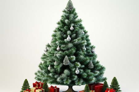 圣诞树上的礼物背景图片