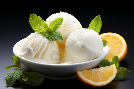 薄荷香橙冰激凌背景图片