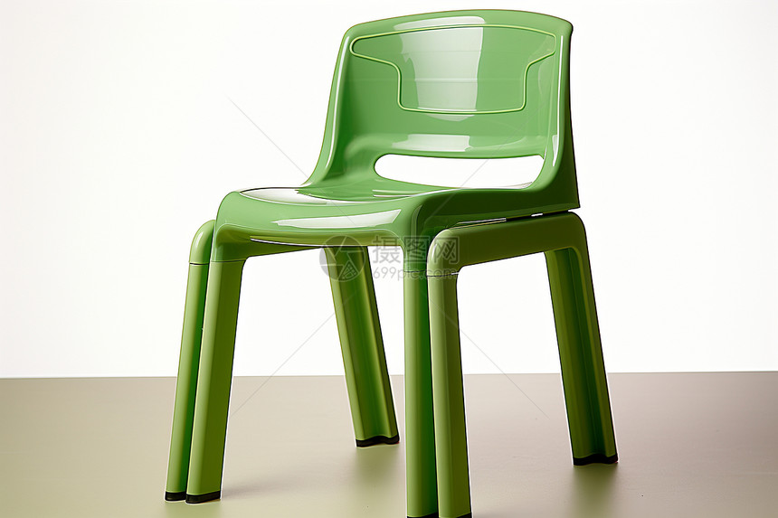 一把绿色塑料椅子图片