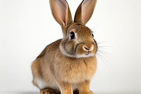 一只棕色的兔子背景图片