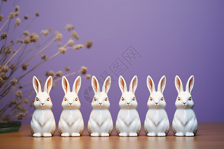 白兔集合背景图片