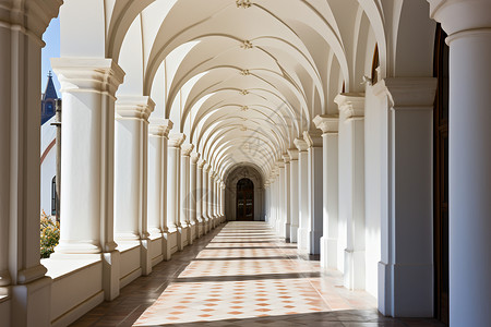 贝尼尼柱廊白色长廊背景