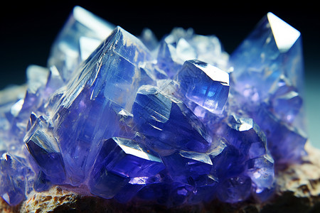 石英晶体神秘的蓝色世界背景