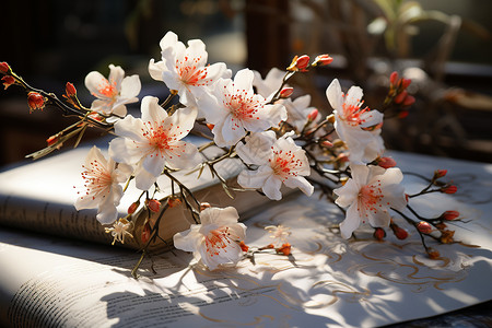 花朵绘画素材红白相间花朵背景